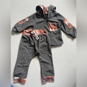 Grey and Plaid Toddler Matching Set